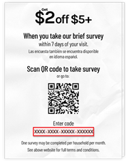 Imagen del recibo que muestra el código de cliente en la parte inferior central del recibo, debajo de un código QR.