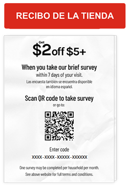 Imagen del recibo que muestra el código de cliente en la parte inferior central del recibo, debajo de un código QR.